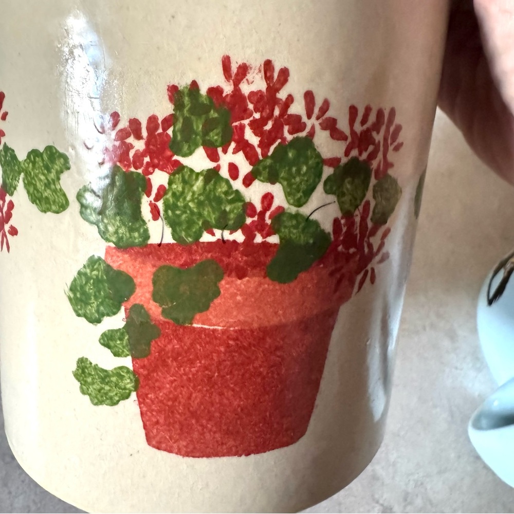 Vintage RRP Roseville Ohio 1 Qt High Jar Crock Robinson Ransbottom USA Floral - Picture 5 of 5